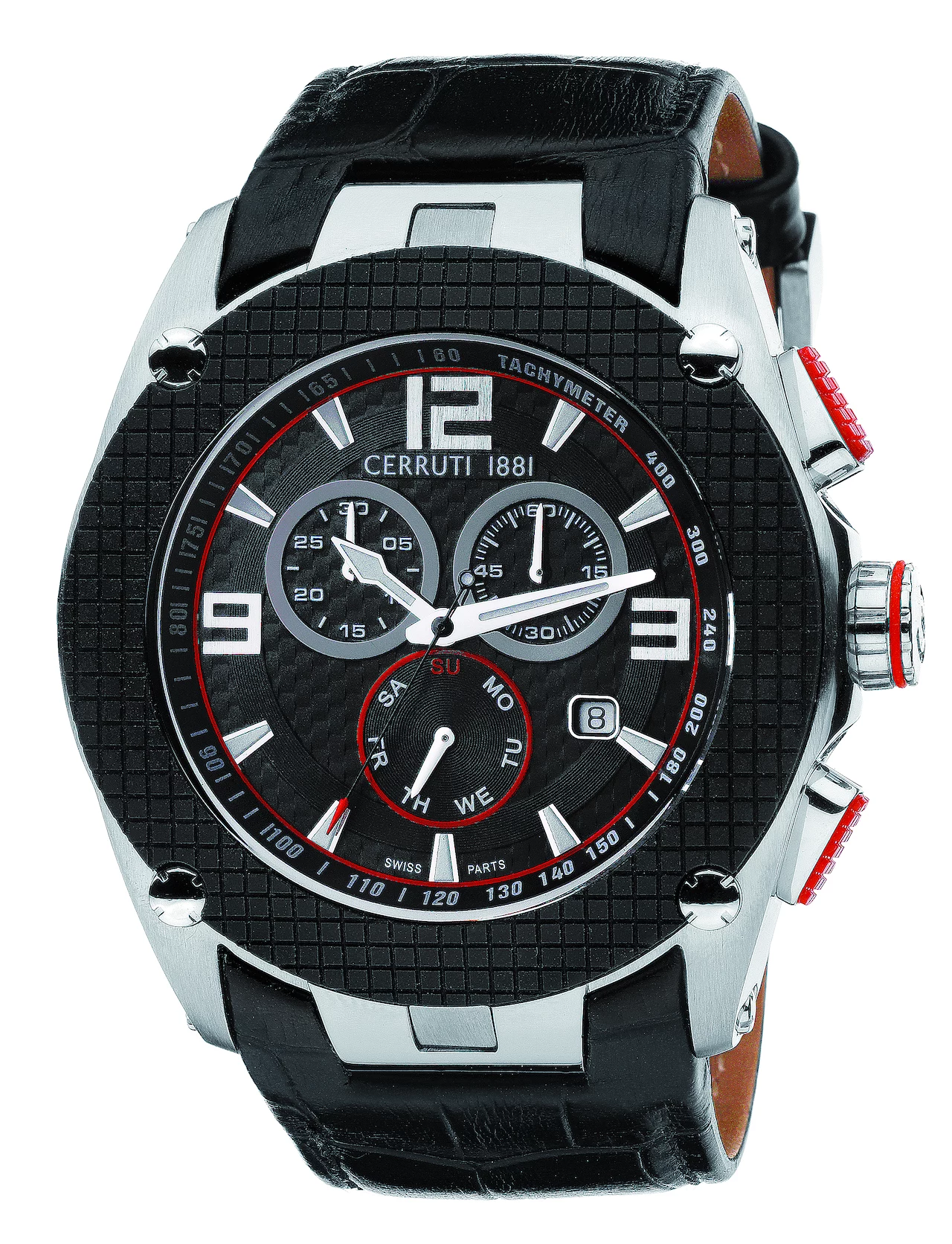 Cerruti VALENTE CRA016E224G, zegarek męski, koperta stalowa, mechanizm kwarcowy, chronograf, datownik, sekundnik, szkło mineralne, pasek skórzany, wodoszczelność do 30 m. Cena od 1 740 zł Cerruti VALENTE CRA016E224G, zegarek męski, koperta stalowa, mechanizm kwarcowy, chronograf, datownik, sekundnik, szkło mineralne, pasek skórzany, wodoszczelność do 30 m. Cena od 1 740 zł