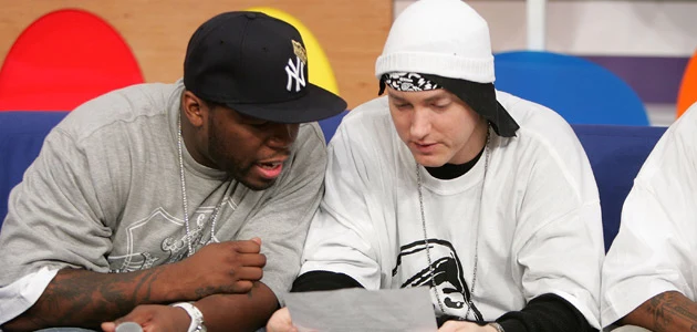 Eminem i 50 Cent, fot. Scott Gries