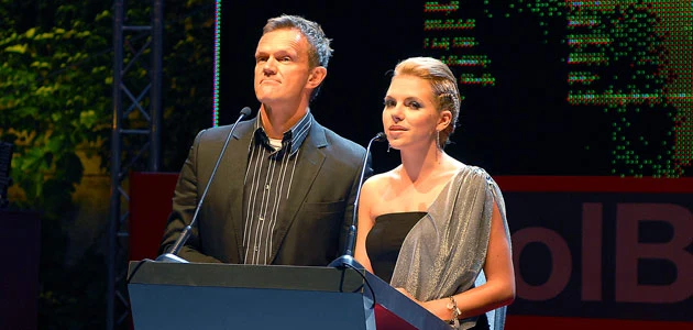 Cezary Pazura i Ola Kwaśniewska, fot. Andrzej Szilagyi