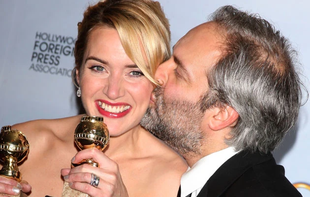 Kate Winslet z mężem na gali wręczenia Złotych Globów, fot. Jason Merritt