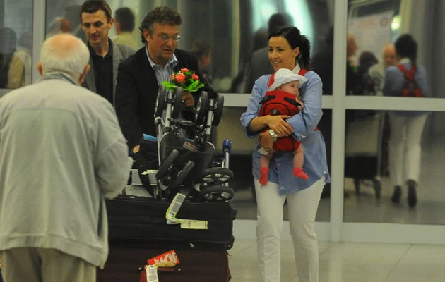 Dorota Wysocka-Schnepf z mężem i małą Antosią, fot.Mateusz Jagielski