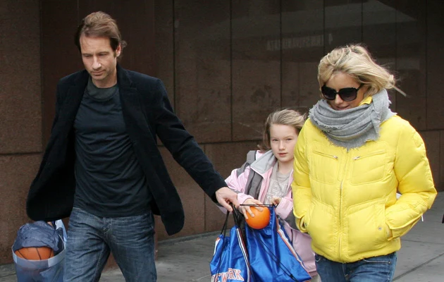 David Duchovny z żoną i córką David Duchovny z żoną i córką