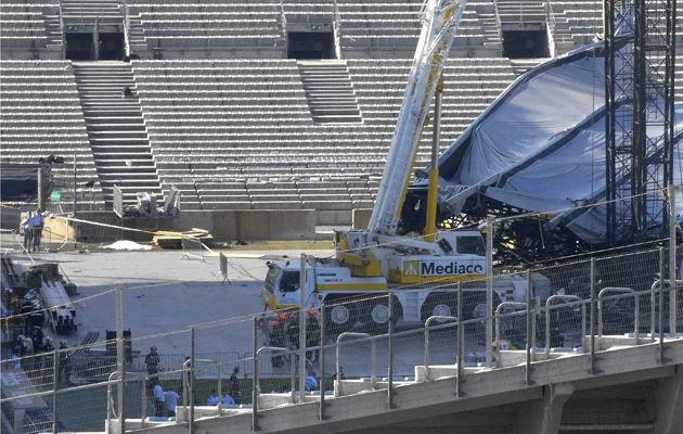 Zawaliła się scena przed koncertem Madonny, zginął człowiek Zawaliła się scena przed koncertem Madonny, zginął człowiek