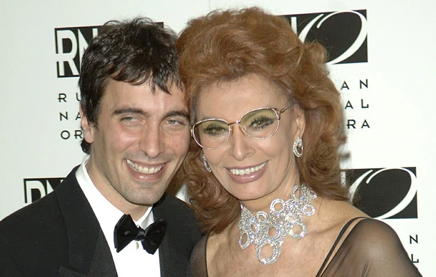 Sophia Loren z synem Carlo Ponti