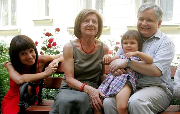 Marta Kaczyńska z rodzicami - mamą Marią i tatą Lechem, fot.Michał Rozbicki