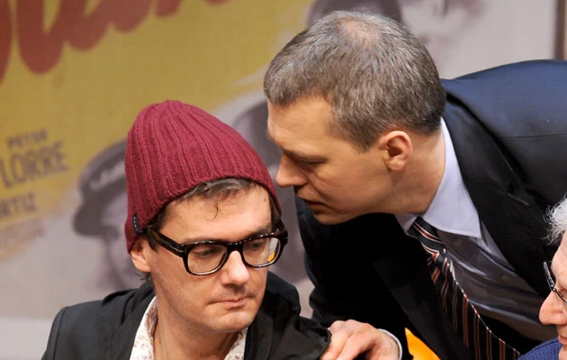 Michał Żebrowski i Kuba Wojewódzki na próbie w teatrze, fot. Andras Szilagyi Michał Żebrowski i Kuba Wojewódzki na próbie w teatrze, fot. Andras Szilagyi