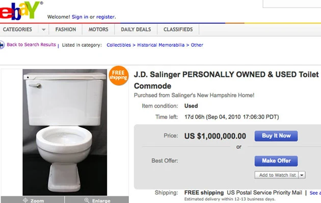 Toaleta Salingera do kupienia na portalu aukcyjnym