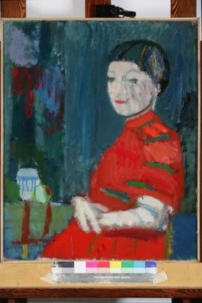 Portret pani w czerwonej sukni, fot. A. Ciesielewski Portret pani w czerwonej sukni, fot. A. Ciesielewski