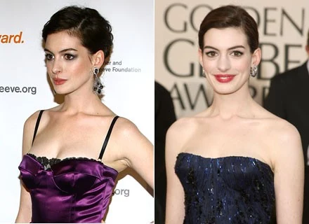Anne Hathaway w roku 2007 i 2009