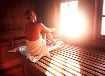 Sauna działa odprężająco