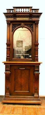 Pozytywka płytowa, mechanizm firmy "Polyphon", Niemcy, kon. XIX w. 