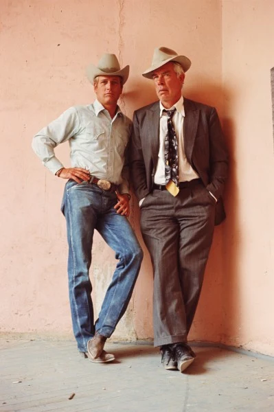 Paul Newman i Lee Marvin podczas kręcenia filmu "Pocket Money" (1972 r.)