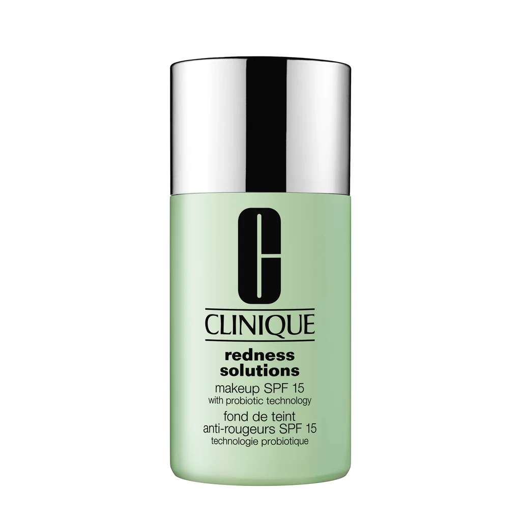 Podkład Clinique Redness Solutions Makeup SPF 15 z technologią pro biotyczną. Nowy podkład do twarzy z filtrem ochronnym SPF 15 i technologią probiotyczną Clinique Redness Solutions Makeup to płynny podkład o właściwościach kojących i łagodzących podrażnienia, jednocześnie pielęgnujący skórę i maskujący zaczerwienienia. Zawarte w nim drobinki neutralizujące o żółto-zielonym zabarwieniu, redukują zaczerwienienia, koją skórę oraz wyrównują jej koloryt, Wyciąg z kory magnolii oraz ekstrakt z grzybów pomagają ukoić skórę, kofeina łagodzi podrażnienia, a masło murumuru pozwala utrzymać prawidłową barierę hydrolipidową skóry. Cena: 130 zł/30 ml Kategoria: makijaż. Podkład Clinique Redness Solutions Makeup SPF 15 z technologią pro biotyczną. Nowy podkład do twarzy z filtrem ochronnym SPF 15 i technologią probiotyczną Clinique Redness Solutions Makeup to płynny podkład o właściwościach kojących i łagodzących podrażnienia, jednocześnie pielęgnujący skórę i maskujący zaczerwienienia. Zawarte w nim drobinki neutralizujące o żółto-zielonym zabarwieniu, redukują zaczerwienienia, koją skórę oraz wyrównują jej koloryt, Wyciąg z kory magnolii oraz ekstrakt z grzybów pomagają ukoić skórę, kofeina łagodzi podrażnienia, a masło murumuru pozwala utrzymać prawidłową barierę hydrolipidową skóry. Cena: 130 zł/30 ml Kategoria: makijaż.