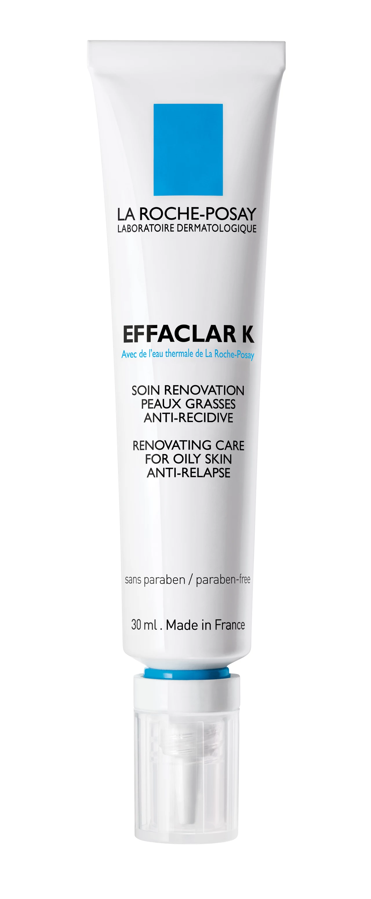 La Roche-Posay Effaclar K. Odnawiający krem do skóry tłustej przeciw nawrotom niedoskonałości z LHA™ i Retinol Linolate. Wygładza powierzchnię skóry dzięki precyzyjnemu mikrozłuszczaniu. Przerywa cykl powstawania niedoskonałości. Uzupełnia niedobór Kwasu Linolowego w skórze oraz dzięki zawartości Retinolu reguluje proces hiperkeratynizacji. Jest przeznaczony dla osób z zatkanymi i rozszerzonymi porami, zaskórnikami i nierówną powierzchnią skóry. Cena: 56 zł/30 ml. Kategoria: kosmetyki apteczne. La Roche-Posay Effaclar K. Odnawiający krem do skóry tłustej przeciw nawrotom niedoskonałości z LHA™ i Retinol Linolate. Wygładza powierzchnię skóry dzięki precyzyjnemu mikrozłuszczaniu. Przerywa cykl powstawania niedoskonałości. Uzupełnia niedobór Kwasu Linolowego w skórze oraz dzięki zawartości Retinolu reguluje proces hiperkeratynizacji. Jest przeznaczony dla osób z zatkanymi i rozszerzonymi porami, zaskórnikami i nierówną powierzchnią skóry. Cena: 56 zł/30 ml. Kategoria: kosmetyki apteczne.