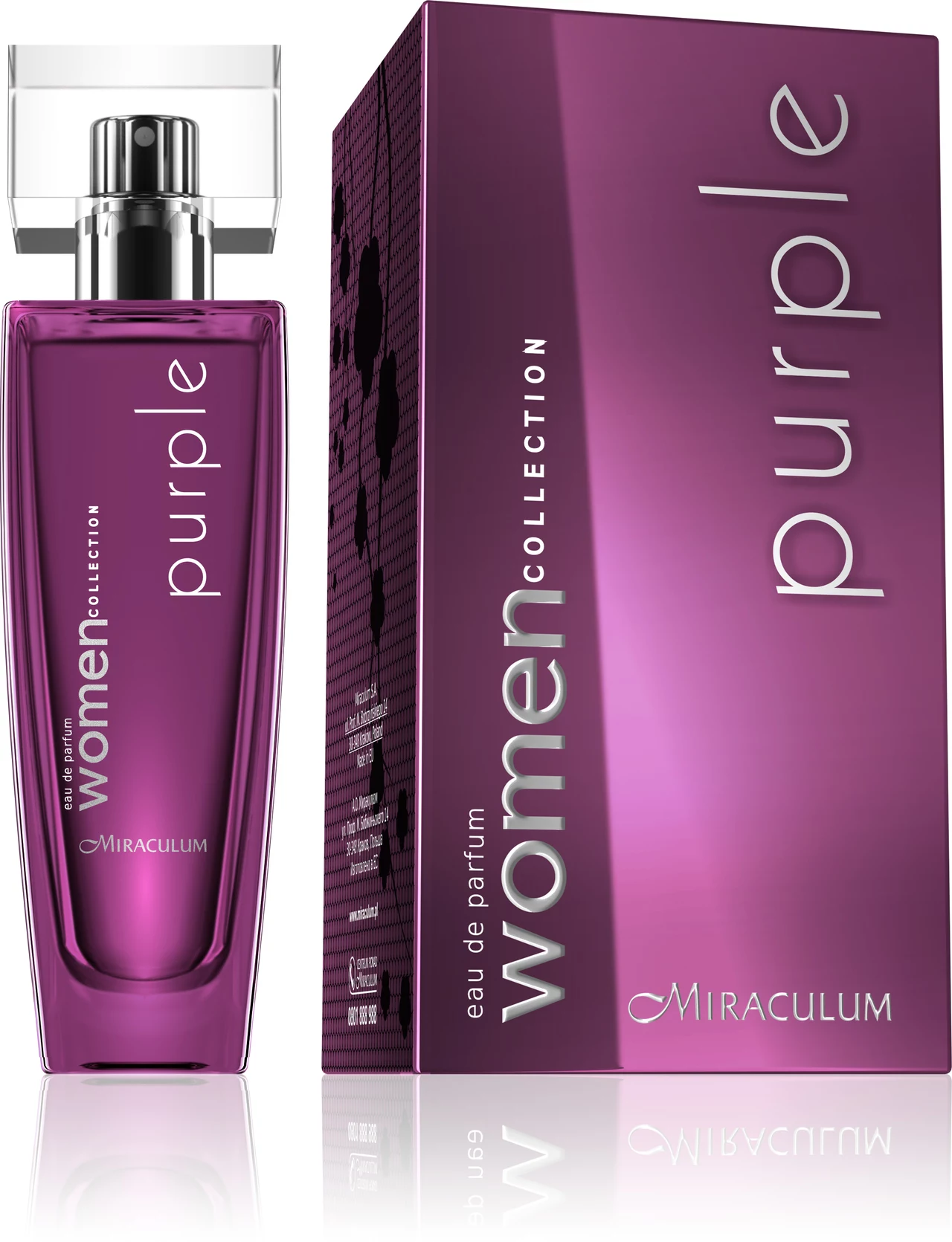 Woda perfumowana PURPLE. Mocny, kwiatowo –owocowy zapach, oparty na ananasie, czerwonym grapefruicie i zielonym jabłku. Emanuje oszałamiającym zapachem koktajlu świeżych cytrusów wzbogaconym nutami jaśminu, słodkiej papai i nektarynki, doprawionym zmysłowym aromatem wanilii oraz bobem tonka i białym piżmem. Doskonały na wieczór oraz dla kobiet preferujących mocne tonacje zapachowe. Miraculum, 22 zł/50 ml. Kategoria: zapachy dla Niej. Woda perfumowana PURPLE. Mocny, kwiatowo –owocowy zapach, oparty na ananasie, czerwonym grapefruicie i zielonym jabłku. Emanuje oszałamiającym zapachem koktajlu świeżych cytrusów wzbogaconym nutami jaśminu, słodkiej papai i nektarynki, doprawionym zmysłowym aromatem wanilii oraz bobem tonka i białym piżmem. Doskonały na wieczór oraz dla kobiet preferujących mocne tonacje zapachowe. Miraculum, 22 zł/50 ml. Kategoria: zapachy dla Niej.