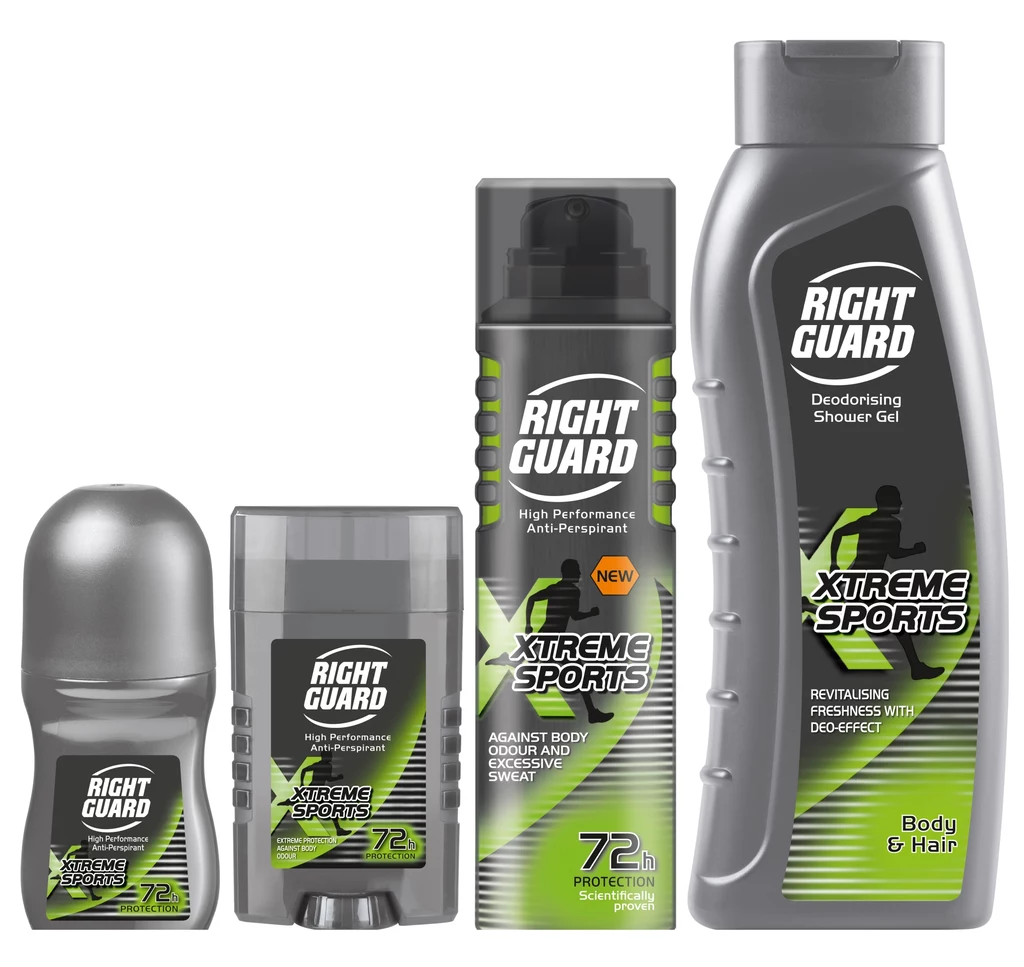 Linia dezodorantów Right Guard Xtreme Sports. Linia dezodorantów Right Guard Xtreme Sports chroni ciało przed nieprzyjemnym zapachem do 72 godzin i reguluje proces pocenia nawet w czasie najbardziej ekstremalnej aktywności sportowej. Żel pod prysznic Right Guard Xtreme Sports o działaniu dezodorującym, który zawiera czynne substancje usuwające bakterie, odpowiedzialne za nieprzyjemny zapach, przeznaczony jest zarówno do mycia ciała, jak i włosów. Henkel, 9 zł/szt. Kategoria: dla Niego. Linia dezodorantów Right Guard Xtreme Sports. Linia dezodorantów Right Guard Xtreme Sports chroni ciało przed nieprzyjemnym zapachem do 72 godzin i reguluje proces pocenia nawet w czasie najbardziej ekstremalnej aktywności sportowej. Żel pod prysznic Right Guard Xtreme Sports o działaniu dezodorującym, który zawiera czynne substancje usuwające bakterie, odpowiedzialne za nieprzyjemny zapach, przeznaczony jest zarówno do mycia ciała, jak i włosów. Henkel, 9 zł/szt. Kategoria: dla Niego.