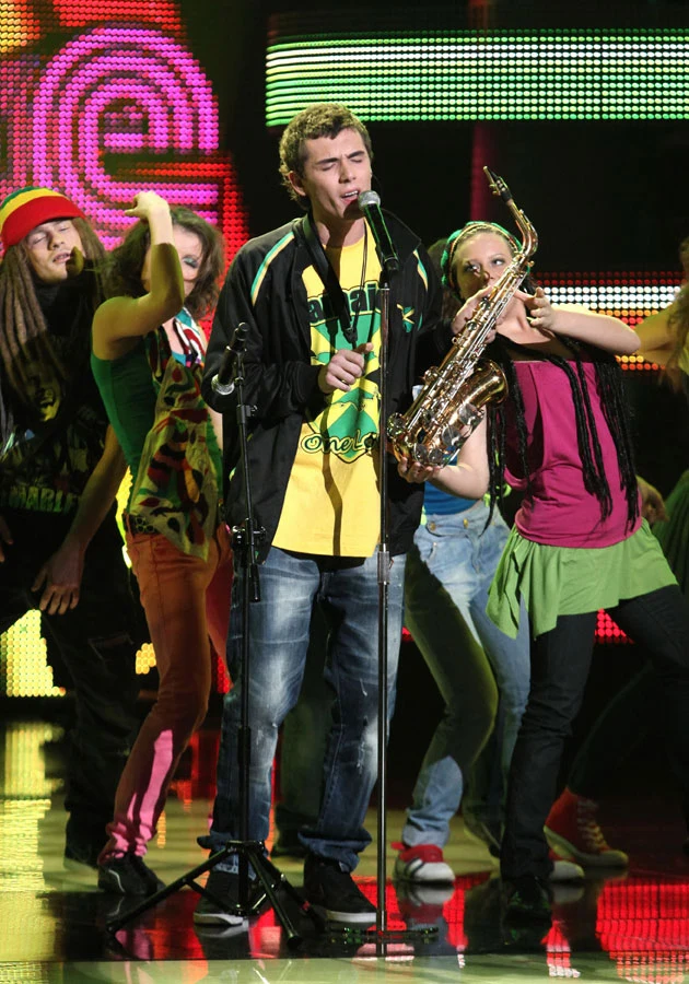 Kamil Bednarek podczas finału "Mam talent!". Kamil Bednarek podczas finału "Mam talent!".