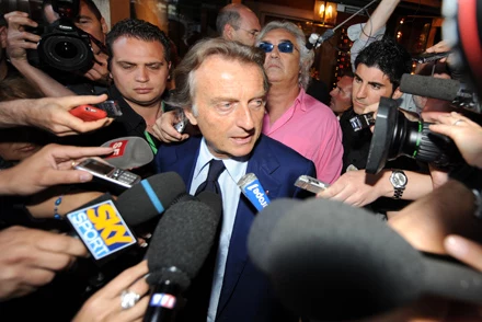 Szef Ferrari  Luca di Montezemolo (z przodu) i Flafio Briatore z Renaulta.