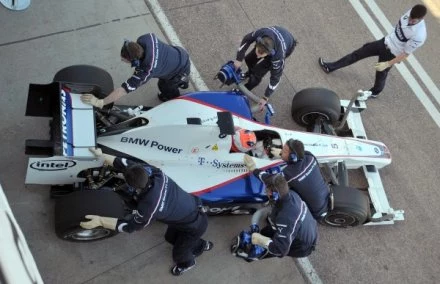 Bolid BMW Sauber nie wytrzymał trudów testów.