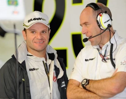 Rubens Barrichello (z lewej)