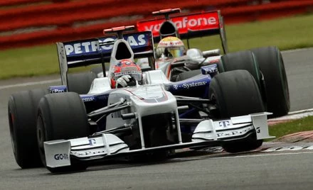 Robert Kubica i Lewis Hamilton na torze Silverstone