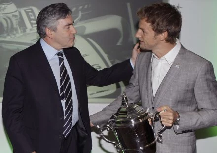 Premier Wielkiej Brytanii Gordon Brown i Jenson Button