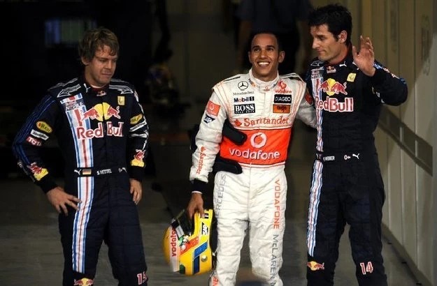 Sebastian Vettel, Lewis Hamilton i Mark Webber