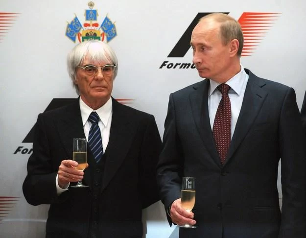 Szef F1 Bernie Ecclestone i premier Rosji Władimir Putin