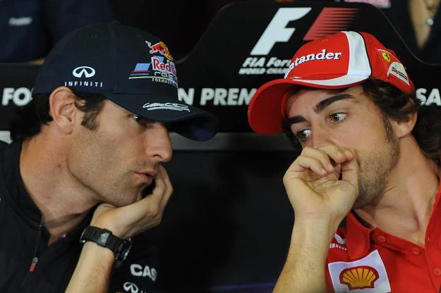 Mark Webber i Fernando Alonso (z prawej)