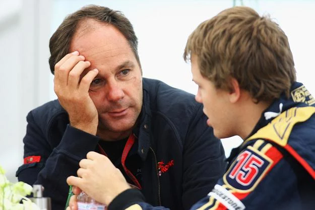 Gerhard Berger i młody Sebastian Vettel