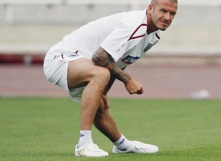 David Beckham na rozgrzewce, Barcelona, wrzesień 2008