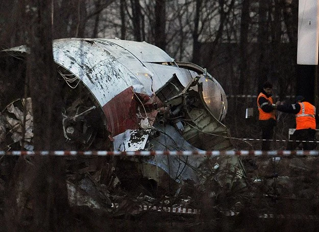 Resztki prezydenckiego Tu-154, który rozbił się pod Smoleńskiem