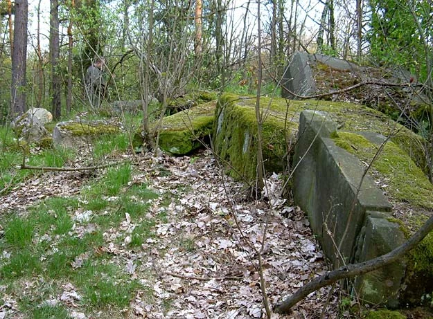 Na szczycie Wzgórza Kombatantów znajdują się pozostałości po pomniku feldmarszałka von Blüchera