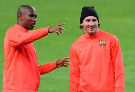 Gwiazdy Barcelony - Samuel Eto'o i Lionel Messi