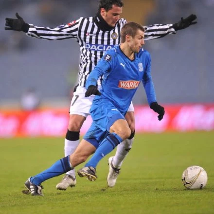 Na zdjęciu Tomasz Bandrowski w spotkaniu z Udinese