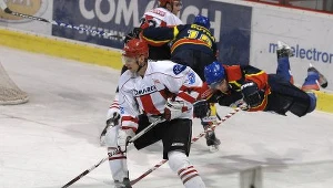 Leszek Laszkiewicz, lider Comarch Cracovii podczas meczu z Podhalem, fot: Krystian Góra.