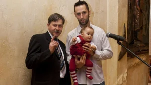 Milan Baranyk z córką Dominiką i prezesem MMKS Podhale Janem Gaborem. Fot. Tadeusz Bącal.