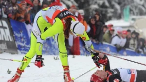 Petra Majdić gratuluje Justynie Kowalczyk