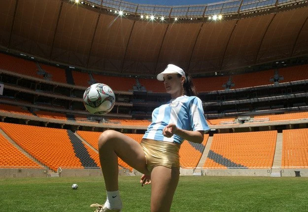 Miss Argentyny na stadionie w Johannesburgu Miss Argentyny na stadionie w Johannesburgu