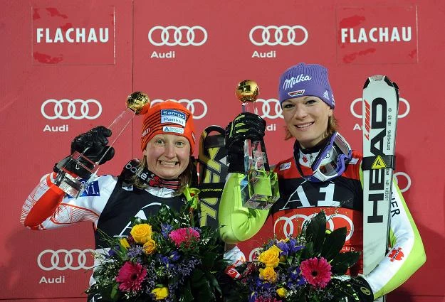 Tanja Poutiainen (z lewej) i Maria Riesch Tanja Poutiainen (z lewej) i Maria Riesch