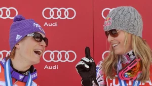 Linsey Vonn (z prawej) i Maria Riesch.