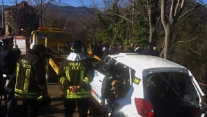 Wrak samochodu, którym jechał Robert Kubica