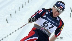 Justyna Kowalczyk na mecie/fot. Grzegorz Momot