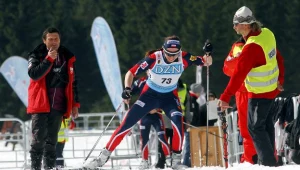 Justyna Kowalczyk w biegu indywidualnym na dystansie 5 km podczas MP fot: Grzegorz Hawałej