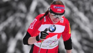 Justyna Kowalczyk na trasie sprintu podczas Tour de Ski
