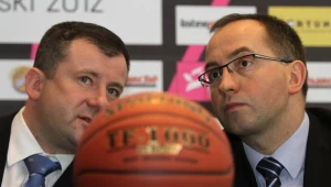 Jacek Jakubowski, prezes PLK oraz Grzegorz Bachański, prezes PZKosz./fot. Bartłomiej Zborowski