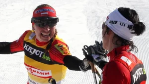 Justyna Kowalczyk i Marit Bjoergen/fot. Grzegorz Momot