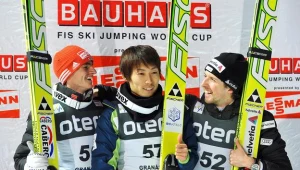 Od lewej: Richard Freitag, Daiki Ito, Simon Ammann