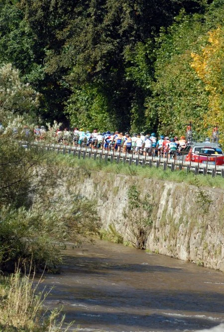 Filippo Pozzato z grupy Liquigas został zwycięzcą IV etapu 64 Tour de Pologne z Dzierżoniowa do Jeleniej Góry. Nowym liderem został kolega Pozzato z zespołu Antonio Fischer. Fot. Wojtek Szabelski