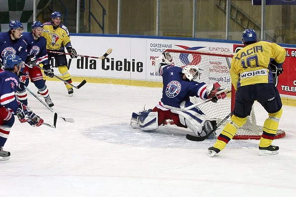Hokeiści Junost Mińsk rozbili w Nowym Targu Wojasa/Podhale 8:3 w spotkaniu, które decydowało o awansie  Polaków do półfinału Pucharu Kontynentalnego,FOT.Tadeusz Bącal